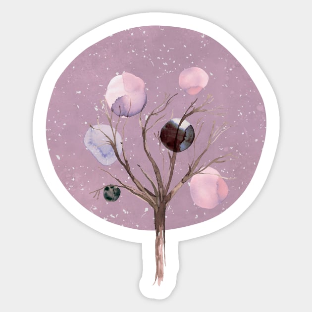 tree sun moon pink Sticker by ninoladesign